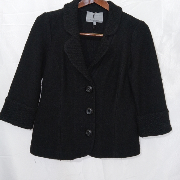 Classiques Entier Jackets & Blazers - VTG Classiques Entier Boiled  Wool Jacket/ Blazer 3/4 Sleeve Career Office Sz S